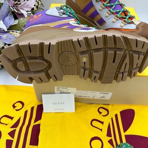 Men’s Gucci x Addias lace up boots size 10.5 made in  Italy - Picture 5 of 10